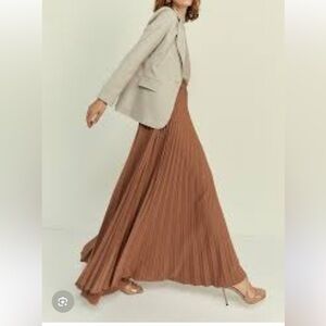 Zara Boho Pleated Maxi Skirt